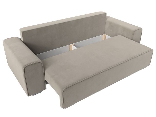 Прямой диван Лига-029 Микровельвет бежевый - Вид 7