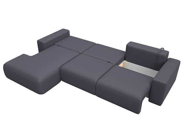 Диван угловой Лига-036 НПБ Классик Лонг левый угол Экокожа серый - Вид 9