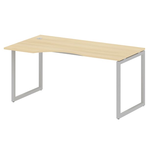 Metal System Quattro Стол криволинейный левый на О-образном м/к 40БО.СА-1 (L) Акация/Серый металл 1600*900*750 - Вид 1
