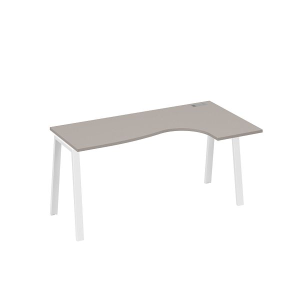 Стол эргономичный правый "Классика" на металлокаркасе TRE A4 А4 Б3 036 БП мокко премиум / металлокаркас белый - Вид 1