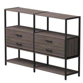 Набор стеллажных систем №2 Everprof EVO 1635x385x1120 Дуб Пасадена/Черный - Фото предпросмотра