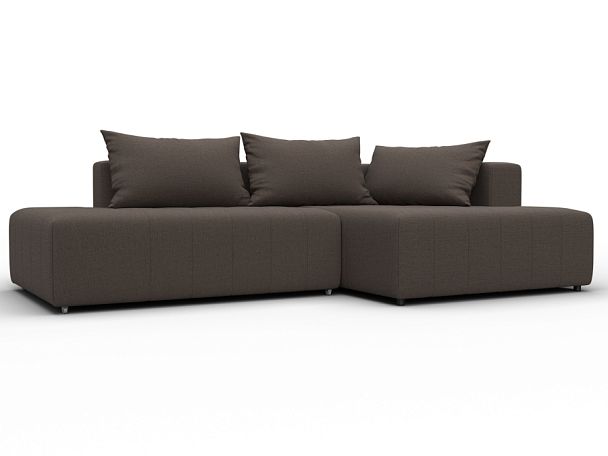 Диван угловой Лига-103 НПБ угол правый Рогожка коричневый - Вид 1