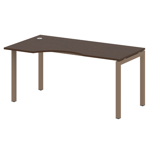 Metal System Quattro Стол криволинейный левый на П-образном м/к 50БП.СА-1 (L) Венге/Мокко металл 1600*900*750 - Вид 1