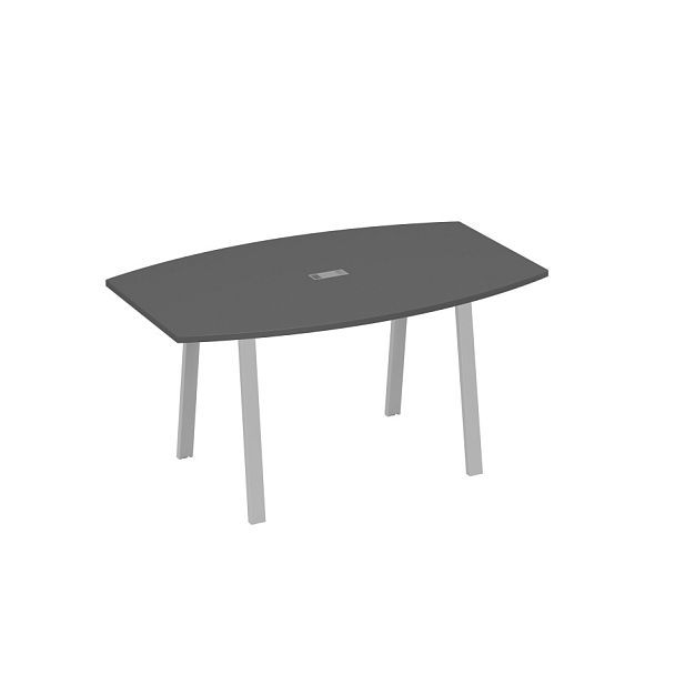 Стол 160 переговорный на ножках TRE A4 А4 Б3 111 БП антрацит премиум / металлокаркас серый - Вид 1