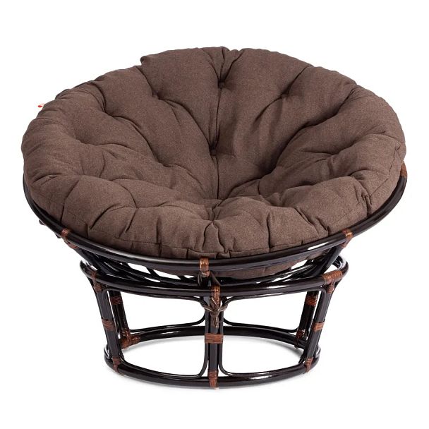 Кресло Папасан/Papasan (23/01 W) /с подушкой и ремешками/Antique brown (античный черно-коричневый) - Вид 5