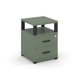 Concept Тумба приставная 2 ящ. с надставкой CN.TUP-002 B Кобо/Металл Черный 420*420*583 - Фото предпросмотра