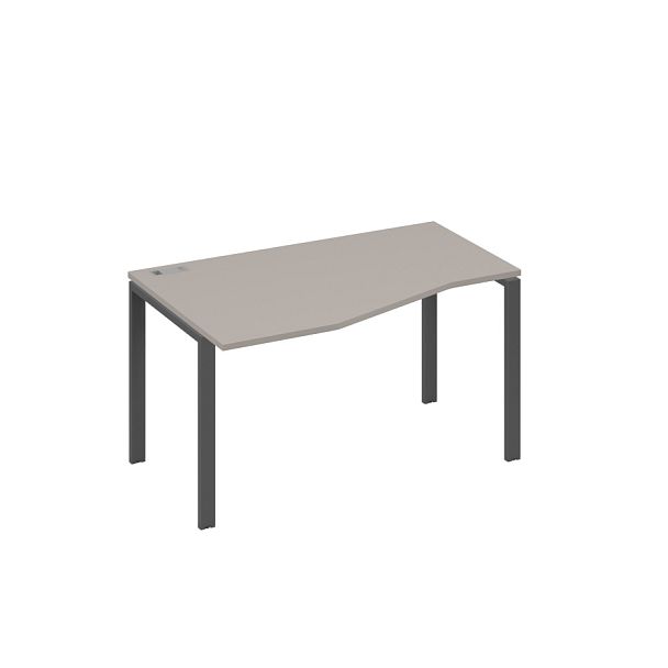 Стол эргономичный левый "Техно" на металлокаркасе UNO A4 А4 Б1 063 БП мокко премиум / металлокаркас антрацит - Вид 1