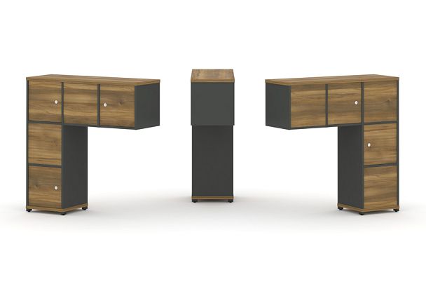 Concept Надставка низкая CN.DNN-007 Сандал Янтарный/Антрацит/Металл Антрацит 1099*365*1130 - Вид 1