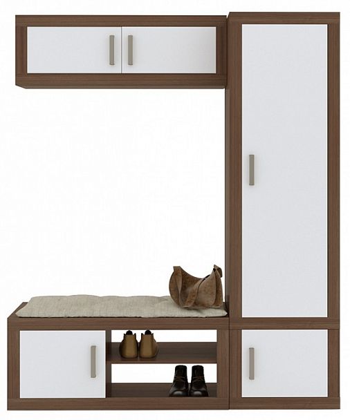 Стенка для прихожей Toivo ТОЙ-ПР 13 Белый/Шамони - Вид 1