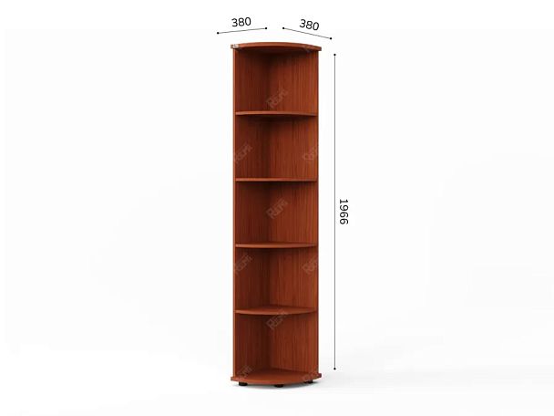 UNITY РШ-05 ОРЕХ ИТАЛЬЯНСКИЙ Стеллаж открытый Угловой 380х380х1966 - Вид 5