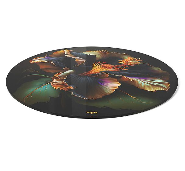 Столик журнальный Sheffilton SHT-S70/TT32 60 СТЕКЛО/МДФ темный орех/черный муар/ночной цветок - Вид 3