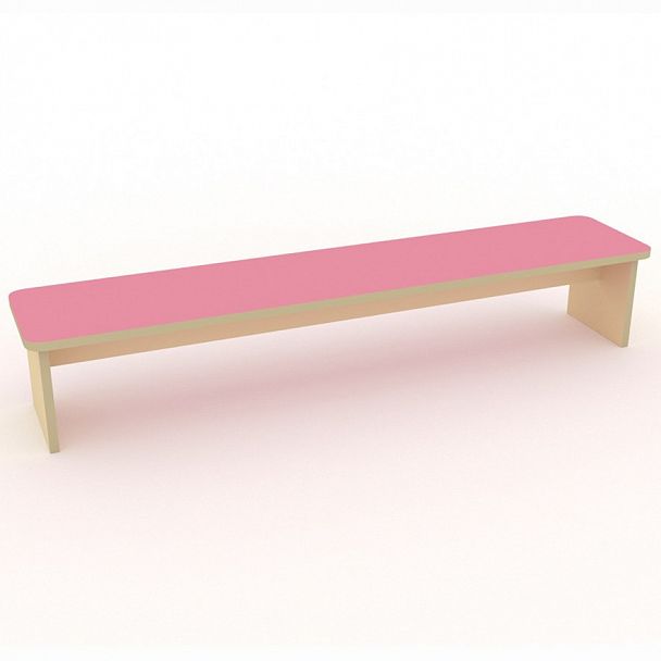 Детская скамья трехместная, розовый - Вид 1