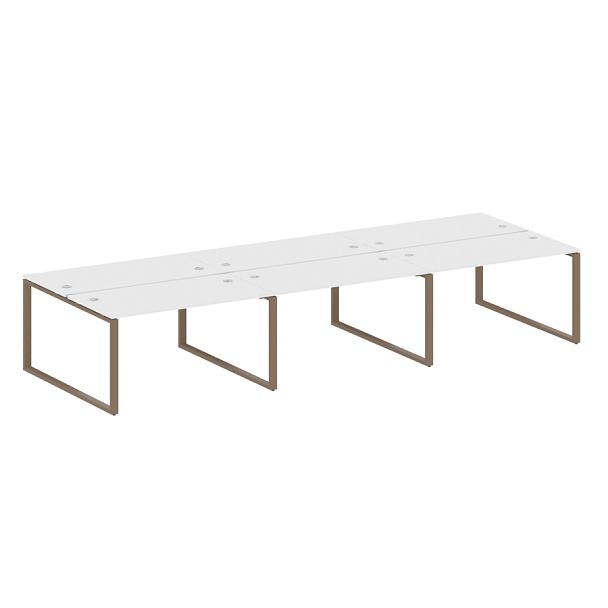 Metal System Р. ст. на 6 раб. места на О-образном м/к БО.СМ-6.3 Белый/Мокко металл 4200*1475*750 - Вид 1