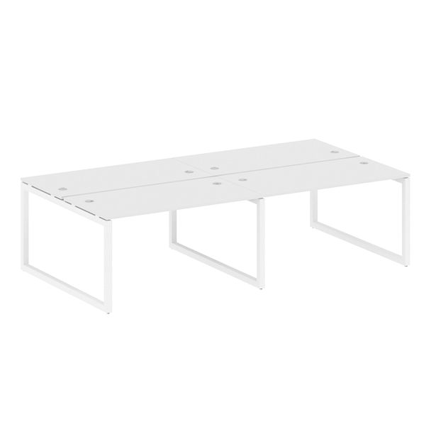 Metal System Quattro Р. ст. на 4 раб. места на О-образном м/к 50БО.СМ-4.3 Белый/Белый металл 2800*1475*750 - Вид 1