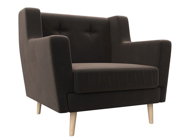 Кресло Брайтон (полностью велюр коричневый) - Вид 1