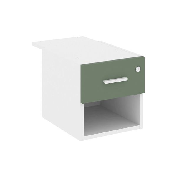 Concept Тумба с открытой нишей и 1 ящ. CN.PT-005 W Кобо/Белый Бриллиант 347*573*336 - Вид 1