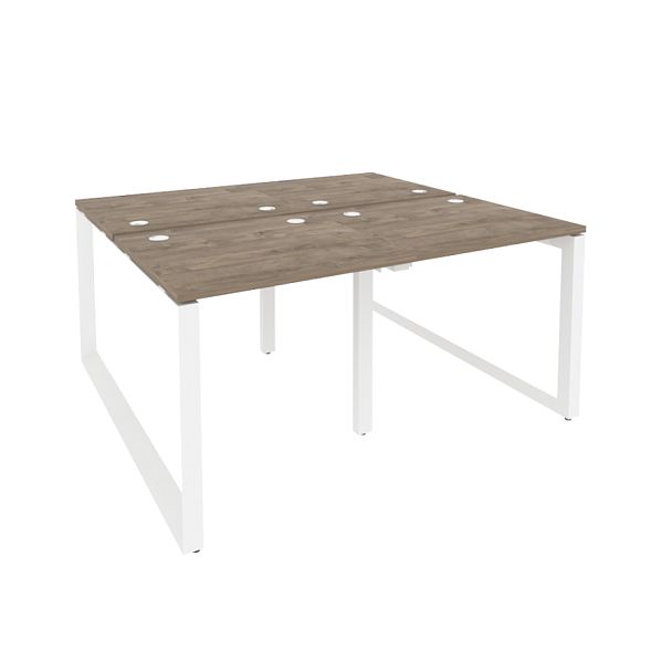 Onix Рабочая станция на О-образном м/к O.MO-D.RS-4.0.7 Тиквуд темный/Белый металл 1560*1475*750 - Вид 1