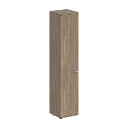 Шкаф высокий Sigma 400х400х1955, з.ст HDF, левый / корпус: дуб темный; фасад: дуб темный - Фото предпросмотра