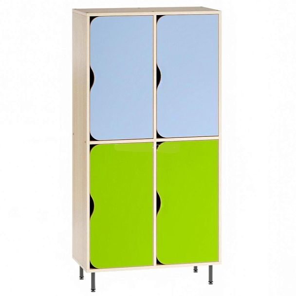 Шкаф детский двухъярусный 4-х секционный на металлических ножках ШДД-008 - Вид 1