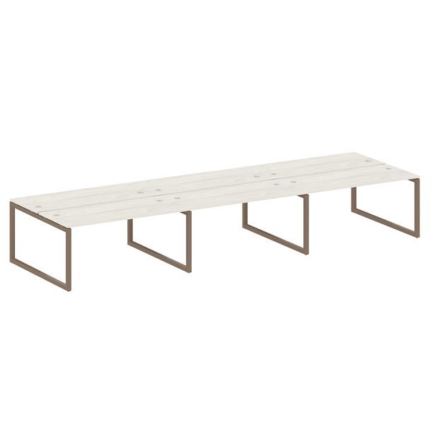 Metal System Quattro Р. ст. на 6 раб. места на О-образном м/к 50БО.СМ-6.4 Дуб наварра/Мокко металл 4800*1475*750 - Вид 1