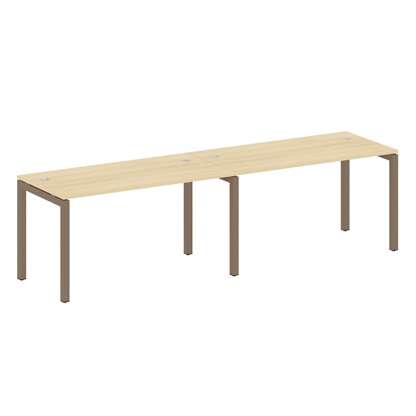 Metal System Quattro Р. ст. на 2 раб. места на П-образном м/к 50БП.СМ-2.3 Акация/Мокко металл 2800*720*750 - Вид 1