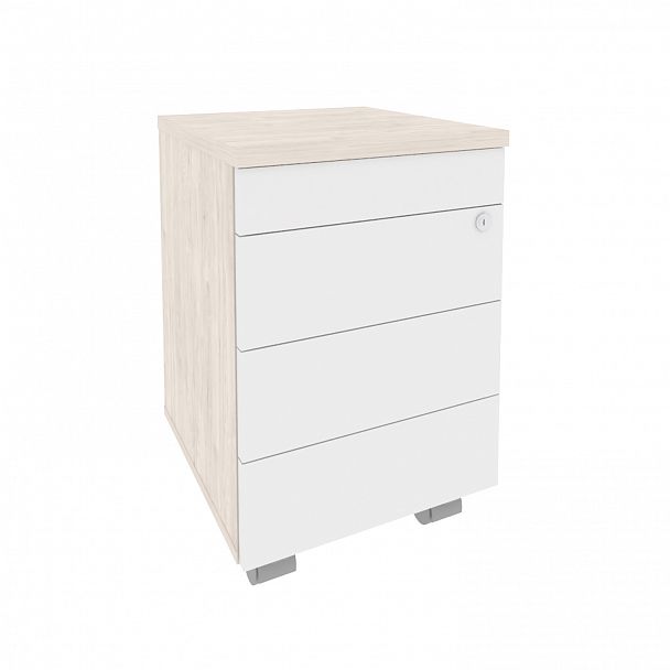 Тумба мобильная "Onix" O.TM-3 TIP денвер светлый/белый - Вид 1