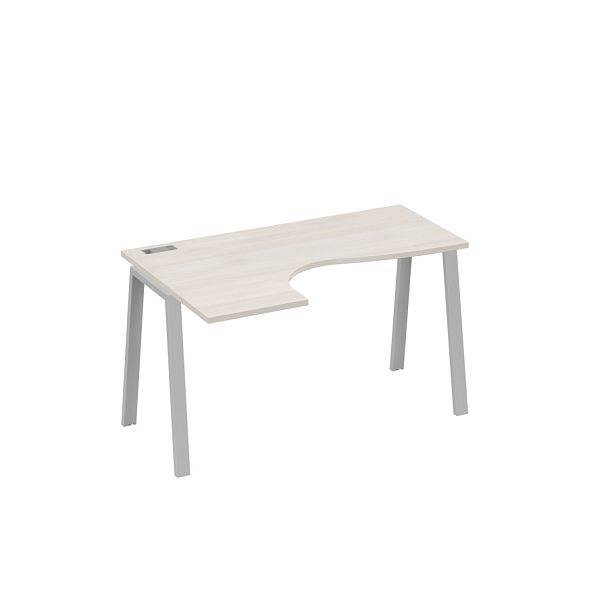 Стол эргономичный левый "Классика" на металлокаркасе TRE A4 А4 Б3 033 БП дуб / металлокаркас серый - Вид 1