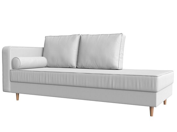 Кушетка Прайм левый (полностью экокожа белая) - Вид 1