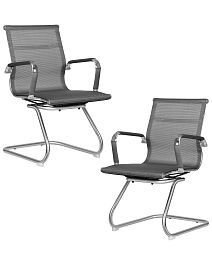 Набор 2 шт Офисное кресло для посетителей DOBRIN CODY MESH (серый) - Фото предпросмотра