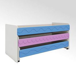 Кровать выкатная многоярусная "ГОРОД" (настил фанера) - Фото предпросмотра