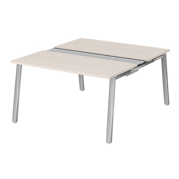 Рабочая станция на металлокаркасе с щетками "Столы для персонала"  ПК-ТНП-СР140Х160Н2/МКА/БЭ/КК-В2-1048 дуб альпийский - Вид 1