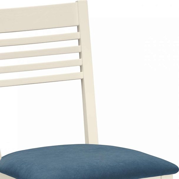 Комплект деревянных стульев с мягким сиденьем Ноэль Слоновая кость/Синий велюр, 3 шт. - Вид 7