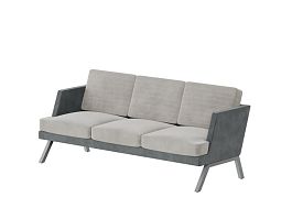 Aldo Диван трёхместный ALD-03L Storm 022/Storm 017/Металл Серый 2010*875*890 - Фото предпросмотра