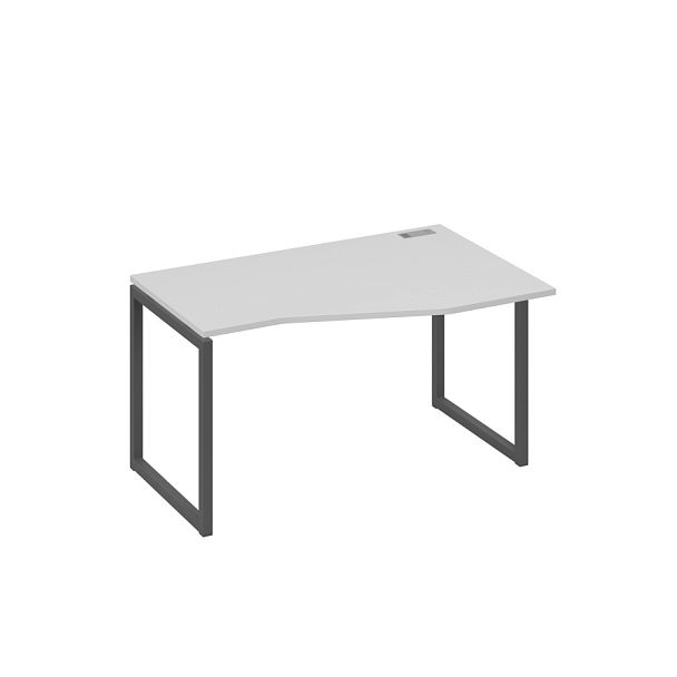 Стол эргономичный правый "Техно" на металлокаркасе QUATTRO A4 А4 Б4 064 БП серый / металлокаркас антрацит - Вид 1