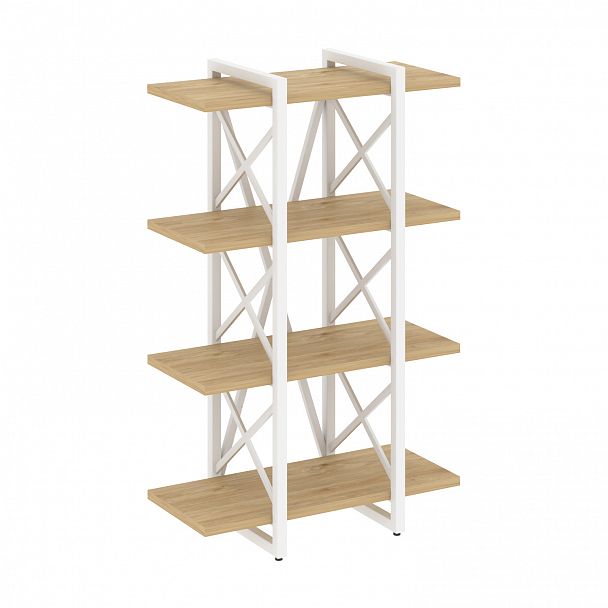 Стеллаж на опорах "Loft" VR.L-MST.O-4.4V тиквуд светлый/белый - Вид 1