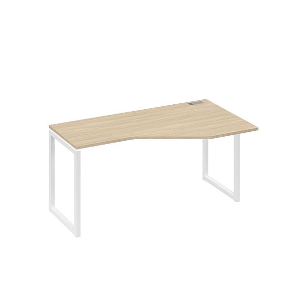 Стол эргономичный правый "Техно" на металлокаркасе QUATTRO A4 А4 Б4 056 БП дуб скандинавский / металлокаркас белый - Вид 1