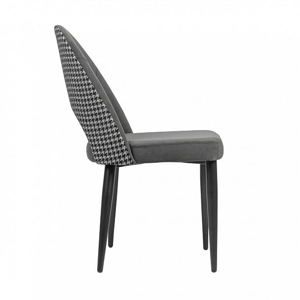Стул Маллин, велюр, спинка жаккард, ножки металл черный - Вид 3