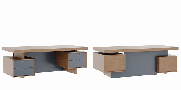 Стол письменный с тумбами малыми Concept 220x100x76 дуб капучино - Вид 1