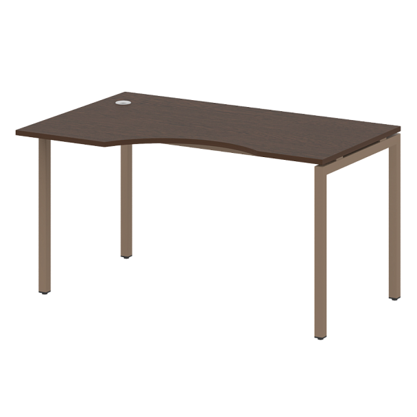 Metal System Quattro Стол криволинейный левый на П-образном м/к 40БП.СА-2 (L) Венге/Мокко металл 1400*900*750 - Вид 1