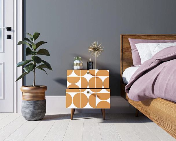 Тумбочка Berber с двумя ящиками 14 принт арт BB03/Print_14, разноцветная - Вид 2