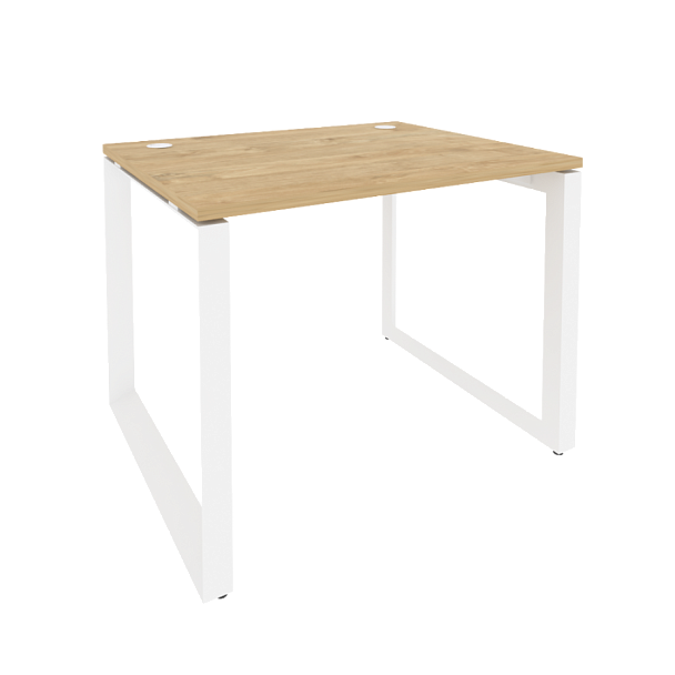 Onix Стол рабочий на О-образном м/к O.MO-SP-1.8 Тиквуд светлый/Белый металл 980*800*750 - Вид 1