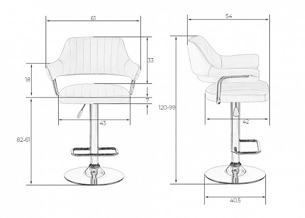 Стул барный DOBRIN CHARLY GOLD (розовый велюр (MJ9-32)) - Вид 9