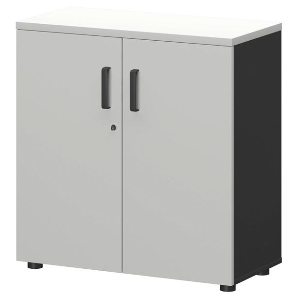 Шкаф СМШ-28Д Тип2 Графит/Белый 792x380x835 Смарт - Вид 1