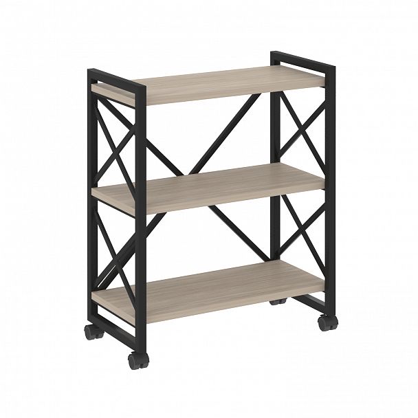 Стеллаж на колесах "Loft" VR.L-MST.K-3.8 дуб аттик/черный - Вид 1