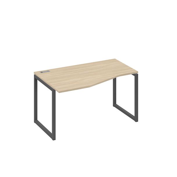 Стол эргономичный левый "Техно" на металлокаркасе QUATTRO A4 А4 Б4 063 БП дуб скандинавский / металлокаркас антрацит - Вид 1