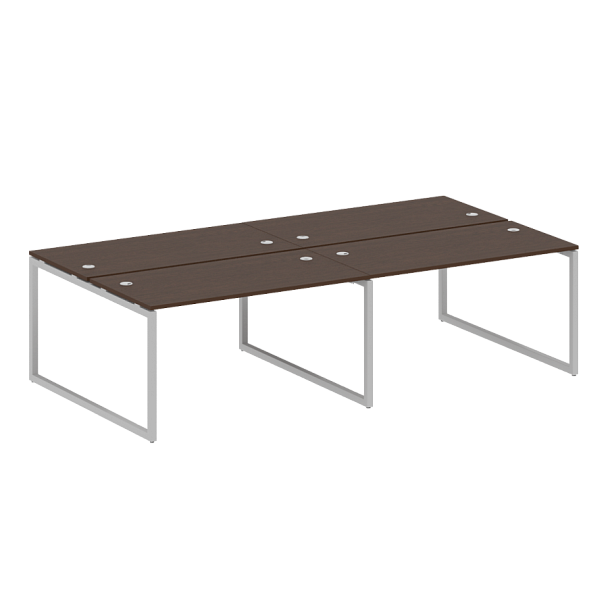 Metal System Quattro Р. ст. на 4 раб. места на О-образном м/к 40БО.СМ-4.3 Венге/Серый металл 2800*1475*750 - Вид 1