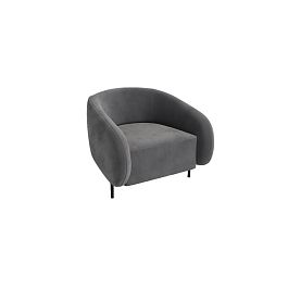 Белт Диван одноместный BLT-1 Velvet Lux 17/Металл Черный 910*850*730 - Фото предпросмотра