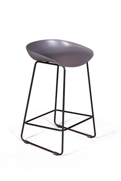 Стул полубарный Leo пластик серый - Вид 6