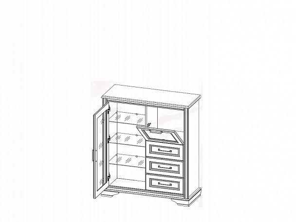 Тумба-витрина Стилиус B169-KOM1W1B3S - Вид 2
