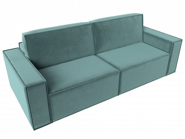 Диван прямой Куба (полностью велюр бирюзовый) - Вид 5